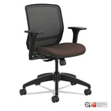 HON Quotient Series Mesh Mid-Back Task Chair, Supports Up to 300 lb, 16" to 22" Seat Height, Espresso Seat, Black Back/Base
