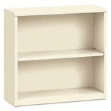 HON Metal Bookcase, Two-Shelf, 34.5w x 12.63d x 29h, Putty