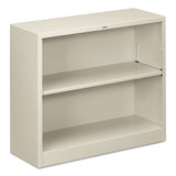 HON Metal Bookcase, Two-Shelf, 34.5w x 12.63d x 29h, Light Gray