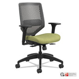HON Solve Series ReActiv Back Task Chair, Supports Up to 300 lb, 18" to 23" Seat Height, Meadow Seat, Charcoal Back, Black Base