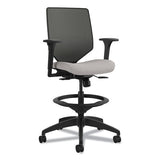 HON Solve Series Mesh Back Task Stool, Supports Up to 300 lb, 23" to 33" Seat Height, Sterling Seat, Charcoal Back, Black Base