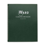 Ward Class Record Book, Nine to 10 Week Term: Two-Page Spread (38 Students), 11 x 8.5, Green Cover
