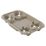 Chinet StrongHolder Molded Fiber Cup/Food Tray, 8 oz to 22 oz, Four Cups, Beige, 250/Carton
