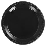 Chinet Heavyweight Plastic Plates, 10.25" dia, Black, 125/Pack, 4 Packs/Carton