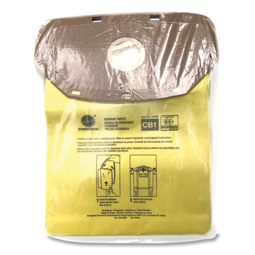 Hoover Commercial Disposable Closed Collar Vacuum Bags, Allergen CB1, 10/Pack