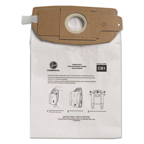 Hoover Commercial Disposable Vacuum Bags, Standard B, 10/Carton