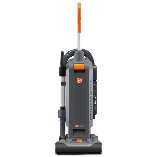Hoover Commercial HushTone Vacuum Cleaner with Intellibelt, 13" Cleaning Path, Gray/Orange