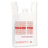 Inteplast Group HDPE T-Shirt Bags, 14 microns, 12" x 23", White, 500/Carton