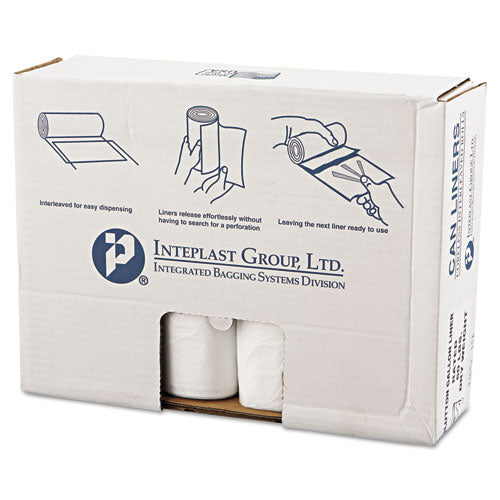 Inteplast Group High-Density Commercial Can Liners Value Pack, 60 gal, 14 microns, 43" x 46", Clear, 200/Carton
