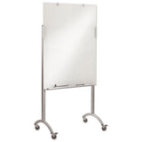 Iceberg Clarity Mobile Easel with Integrated Glass Marker Board, 36 x 48 x 72, Steel