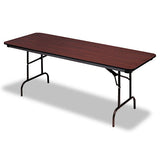 Iceberg OfficeWorks Commercial Wood-Laminate Folding Table, Rectangular Top, 72 x 30 x 29, Mahogany