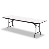 Iceberg OfficeWorks Commercial Wood-Laminate Folding Table, Rectangular Top, 72 x 30 x 29, Gray/Charcoal