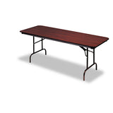 Iceberg OfficeWorks Commercial Wood-Laminate Folding Table, Rectangular Top, 96 x 30 x 29, Mahogany