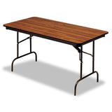 Iceberg OfficeWorks Commercial Wood-Laminate Folding Table, Rectangular Top, 96 x 30 x 29, Oak