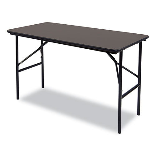 Iceberg OfficeWorks Classic Wood-Laminate Folding Table, Straight Legs, 48 x 24 x 29, Walnut