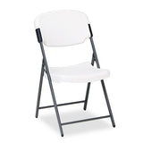 Iceberg Rough n Ready Commercial Folding Chair, Supports Up to 350 lb, Platinum Seat, Platinum Back, Black Base