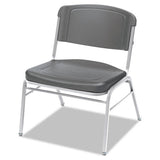 Iceberg Rough n Ready Wide-Format Big and Tall Stack Chair, Supports Up to 500 lb, Charcoal Seat/Back, Silver Base, 4/Carton