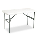 Iceberg IndestrucTable Classic Folding Table, Rectangular Top, 300 lb Capacity, 48 x 24 x 29, Platinum