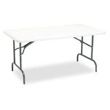Iceberg IndestrucTable Industrial Folding Table, Rectangular Top, 1,200 lb Capacity, 60 x 30 x 29, Platinum