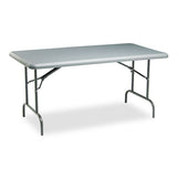 Iceberg IndestrucTable Industrial Folding Table, Rectangular Top, 1,200 lb Capacity, 60 x 30 x 29, Charcoal