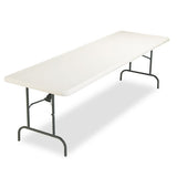 Iceberg IndestrucTable Industrial Folding Table, Rectangular Top, 1,200 lb Capacity, 96 x 30 x 29, Platinum