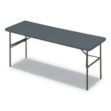 Iceberg IndestrucTable Classic Folding Table, Rectangular Top, 1,200 lb Capacity, 72 x 24 x 29, Charcoal