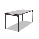 Iceberg Maxx Legroom Wood Folding Table, Rectangular Top, 72 x 30 x 29.5, Gray/Charcoal