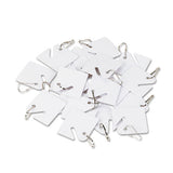 SecurIT Replacement Slotted Key Cabinet Tags, 1 5/8 x 1 1/2, White, 20/Pack