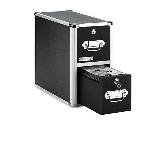 Vaultz 2-Drawer CD File Cabinet, Holds 330 Folders or 120 Slim/60 Standard Cases, Black