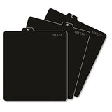 Vaultz A-Z CD File Guides, 1/3-Cut Top Tab, A to Z, 5 x 5.75, Black, 26/Set