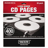 Vaultz Two-Sided CD Refill Pages for Three-Ring Binder, 50/Pack