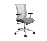 Global Vion – Sleek Ivory Mesh High Back Tilter Task Chair in Vinyl for the Modern Office, Home and Business.
