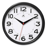 Infinity Instruments Metro Wall Clock, 9" Diameter, Black Case, 1 AA (sold separately)