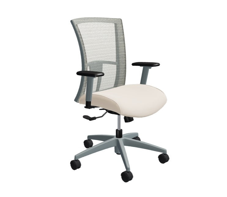 Global Vion – Lush Ivory Mesh High Back Tilter Task Chair in Vibrant Fabric for the Modern Office, Home and Business