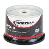 Innovera DVD+R Recordable Disc, 4.7 GB, 16x, Spindle, Silver, 50/Pack