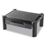 Innovera Large Monitor Stand with Cable Management and Drawer, 18.38" x 13.63" x 5", Black