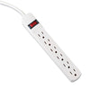 Innovera Six-Outlet Power Strip, 6 ft Cord, 1.94 x 10.19 x 1.19, Ivory