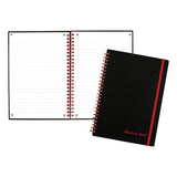 Black n' Red Twin Wire Poly Cover Notebook, 1 Subject, Wide/Legal Rule, Black Cover, 8.25 x 5.63, 70 Sheets