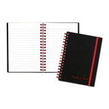 Black n' Red Twin Wire Poly Cover Notebook, 1 Subject, Wide/Legal Rule, Black Cover, 5.88 x 4.13, 70 Sheets