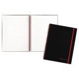 Black n' Red Twin Wire Poly Cover Notebook, 1 Subject, Wide/Legal Rule, Black Cover, 11 x 8.5, 70 Sheets