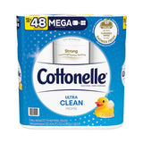 Cottonelle Ultra CleanCare Toilet Paper, Strong Tissue, Mega Rolls, 1-Ply, White, 284 Sheets/Roll, 12 Rolls/Pack, 48 Rolls/Carton