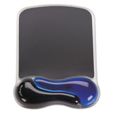 Kensington Duo Gel Wave Mouse Pad with Wrist Rest, 9.37 x 13, Blue