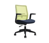 Global Factor – Smart and Chic Lime Mesh Synchro-Tilter Mid-Back Chair in Vinyl, Perfect for your State-of-the-Art Office, Home and Business.