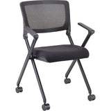 Lorell Plastic Arms Mesh Back Nesting Chair - 41845