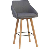 Lorell Gray Flannel Mid-Century Modern Guest Stool - 68561