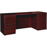 Lorell Prominence 2.0 Mahogany Laminate Double-Pedestal Credenza - 2-Drawer - PC2472MY