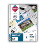 MACO Unruled Microperforated Laser/Inkjet Index Cards, 3 x 5, White, 150 Cards, 3 Cards/Sheet, 50 Sheets/Box