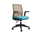 Global Factor – Smart and Chic Mocha Mesh Synchro-Tilter Mid-Back Chair in Plush Fabric, Perfect for your State-of-the-Art Office, Home and Business.