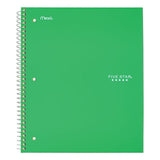 Five Star Wirebound Notebook, 1 Subject, Medium/College Rule, Green Cover, 11 x 8.5, 100 Sheets