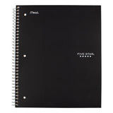 Five Star Wirebound Notebook, 1 Subject, Medium/College Rule, Black Cover, 11 x 8.5, 100 Sheets
